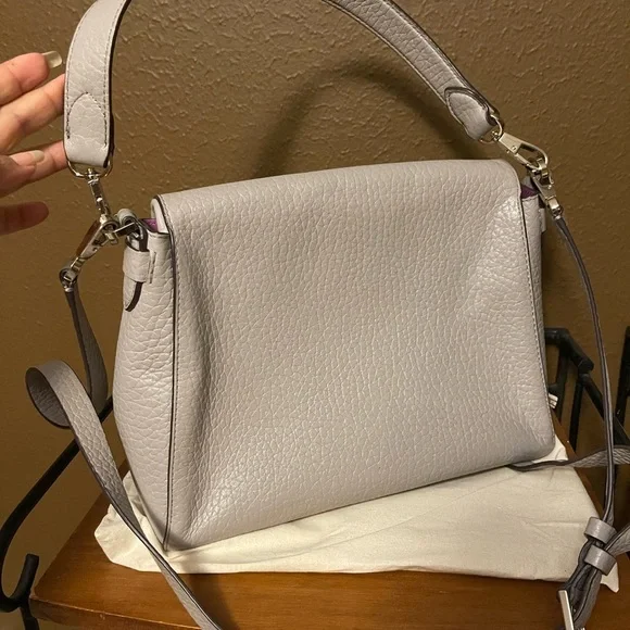 Kate Spade Pebbled Leather Shoulder Bag in Light Gray - Picture 2 of 8